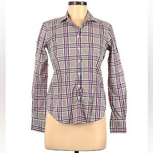 EUC Brook Brothers women's plaid 100% cotton buttondown casual shirt, 2 155/72A